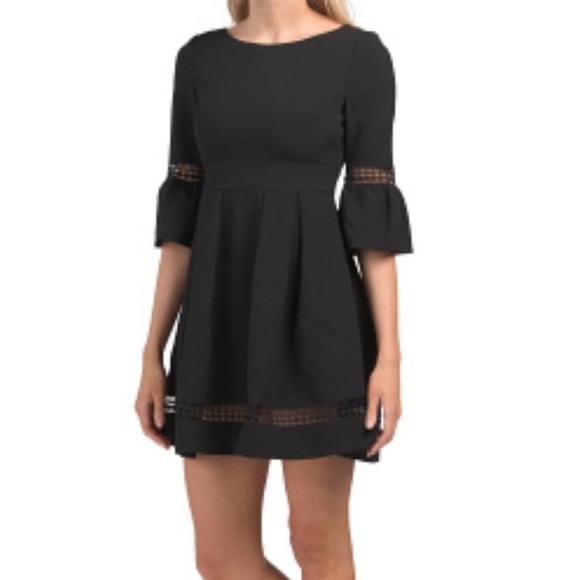 Eliza J Black Bell Sleeve Fit & Flare Dress Style EJ7M4254 Size 18 - Picture 15 of 15